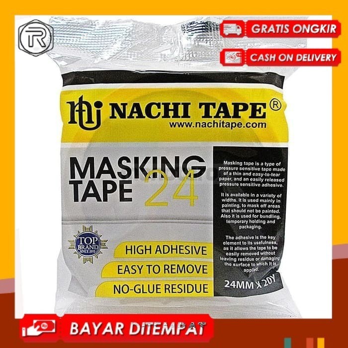 

MASKING TAPE, ISOLASI KERTAS, LAGBAN KERTAS, MASKING TAPE NACHI 1" 24mm