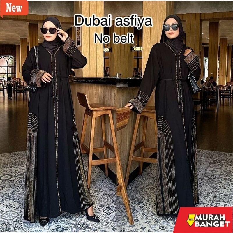 abaya shopee haul 2024 Abaya Gamis Hitam Dubai ASFIYA dres arab pesta muslimah asfiya