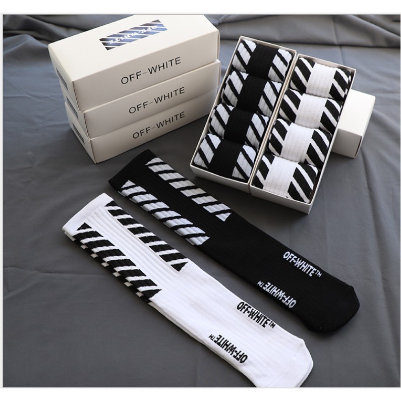 [NI] Kaos Kaki OFF WHITE Old School OFF001 - Classic - Skate Socks Mirror Original Quality [NI]