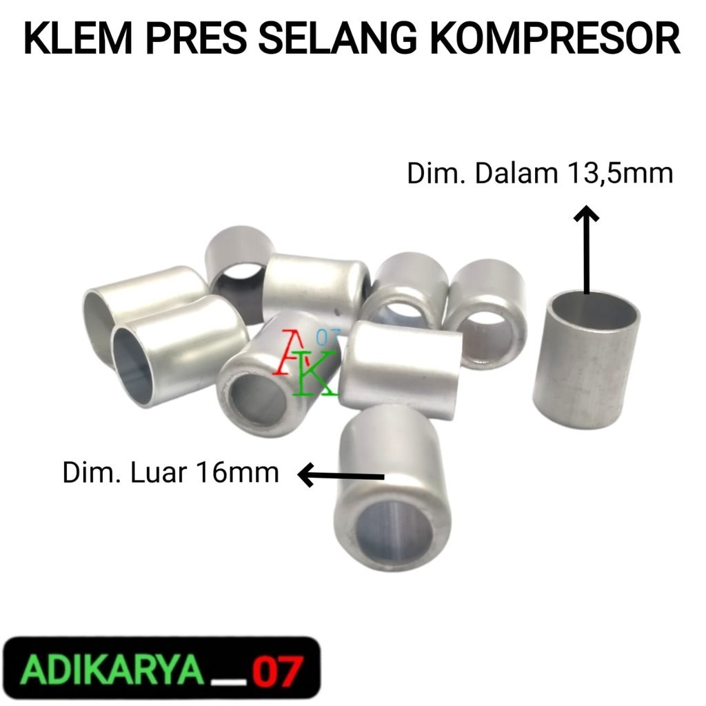 Klem Selongsong Pres Selang Kompresor Klem Selang Kompresor Kaleng Klem Selang Kompresor Per 1PCS