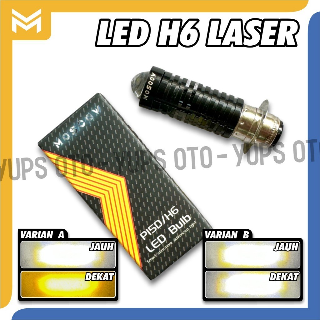 [ DELSER MOTOR ] LAMPU LED DEPAN SOKET H6 LASER GUN LAMPU PUTIH KUNING HIGH LOW LAMPU UTAMA HEADLAMP