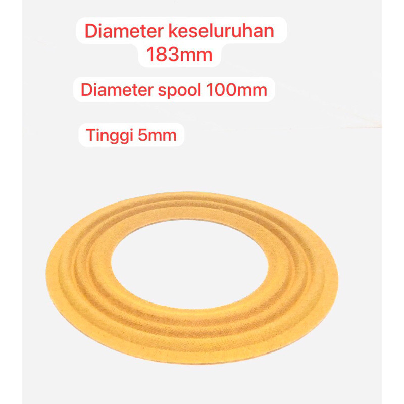 Dumper Demper Membran JBL Speaker 18inch Lubang Spool 100mm Diameter 183mm