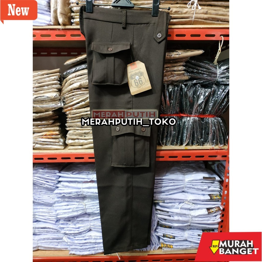 Celana jeans pria yg kekinian lagi viral- [Termurah Best Quality] Celana Pramuka PDL Cargo Rapilo Ra