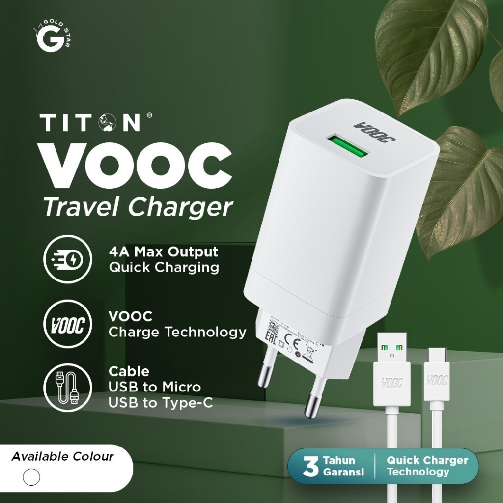 Titon Charger Oppo VOOC 4A Fast Charging Include Kabel
