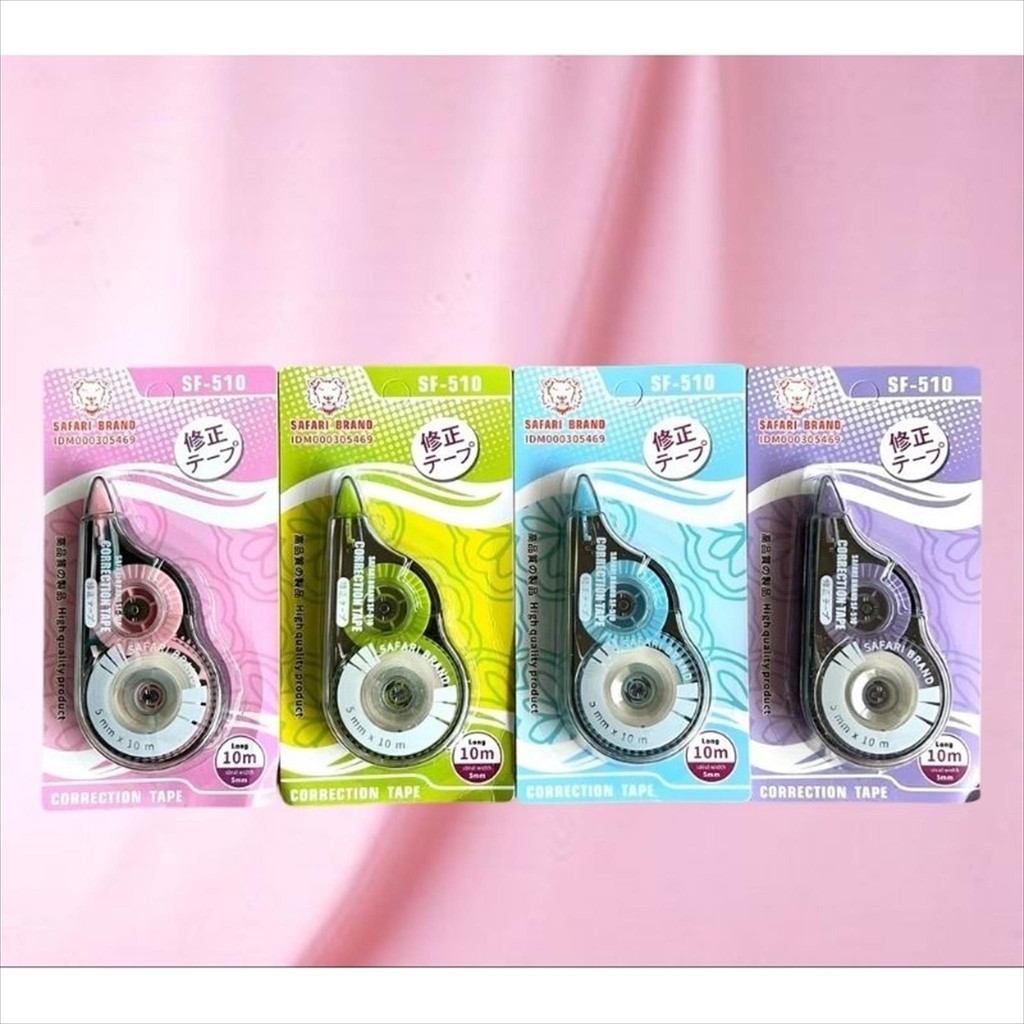 

(SF510-LUSIN) Correction tape tipe x ex stipo kertas pita trondol 10M fancy warna pastel safari brand