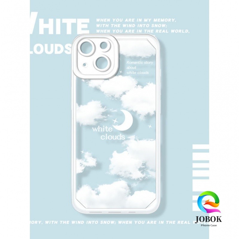 Casing Iphone Aesthetic White Cloud  Case Bening Clear Case Iphone 13 12 11 PRO MAX 14 15 PLUS XS XR