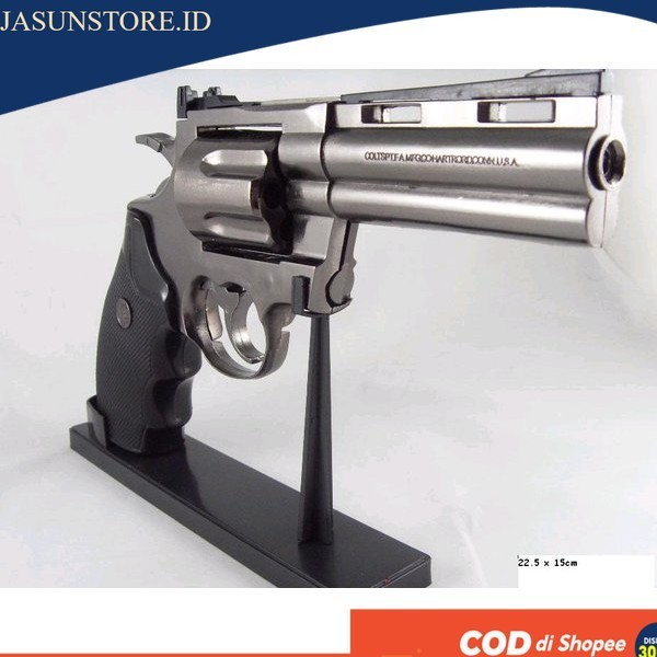 Korek Api Unik Bentuk Miniatur Pistol Revlover Phyton