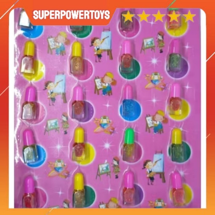 Mainan Kutek Anak Lembaran Isi 20 Pcs GROSIR Murah / Kutek Mainan Anak Lembaran