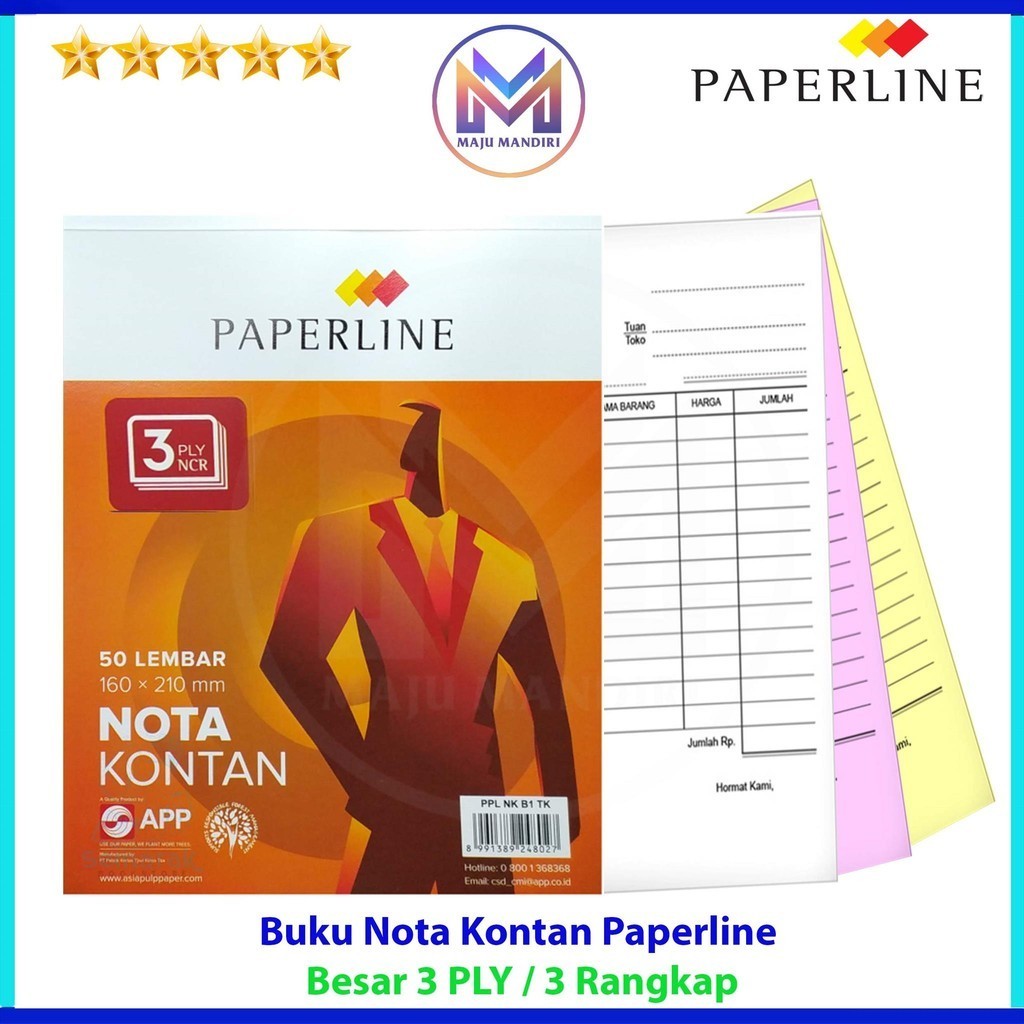 

Buku Nota Kontan Paperline 3 Ply Besar / Bon Rangkap 3