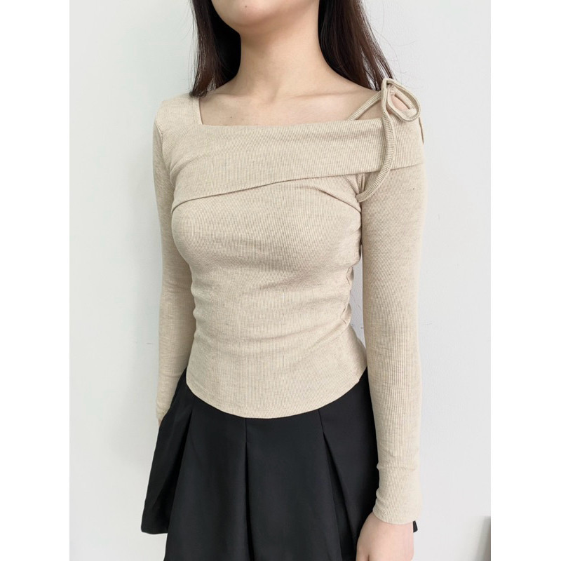 CASHA - ZRX KOREAN TOP SABRINA KNIT WANITA MILA / LIZIE TOP / OOTD Blouse Sabrina Wanita Kekinian / 