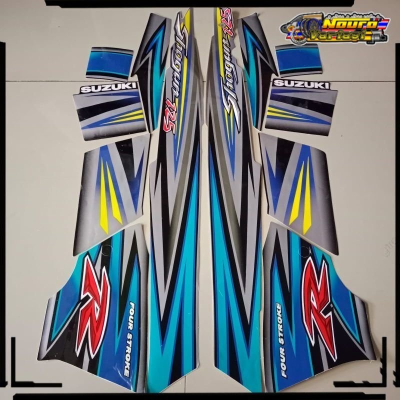 striping suzuki shogun r 125 2006 biru silver body Naziastiker