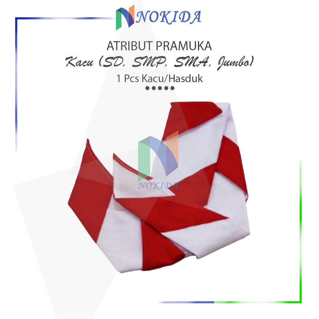 Nokida Kacu Hasduk Pramuka [SD/SMP/SMA/Jumbo] /  Dasi Pramuka Laki-laki Dan Perempuan / Kain Merah P