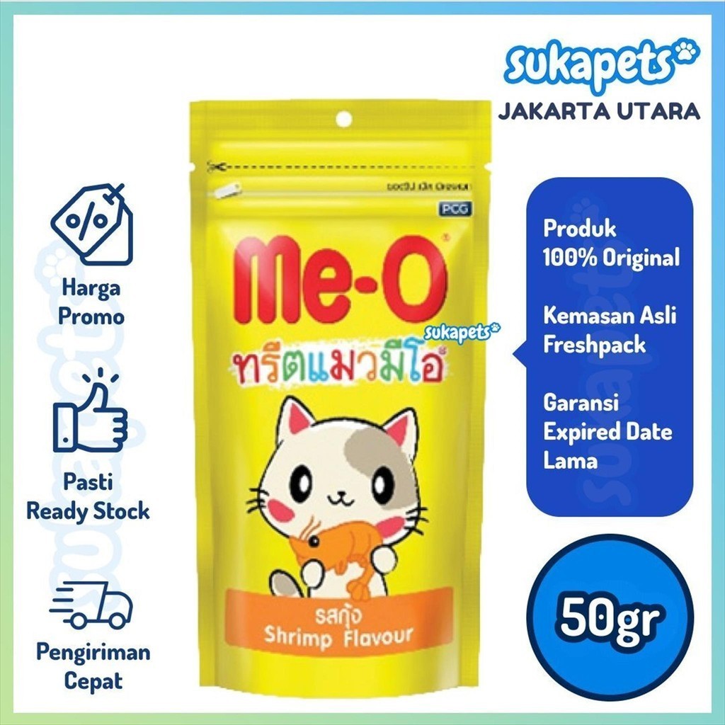Meo Dry Cat Treats Snack Kucing Kering Rasa Shrimp 50gr