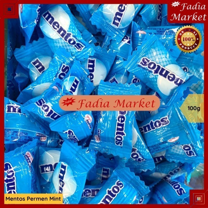 

Mentos Mint Candy Biru Permen Bulat Cool Menthol 100g