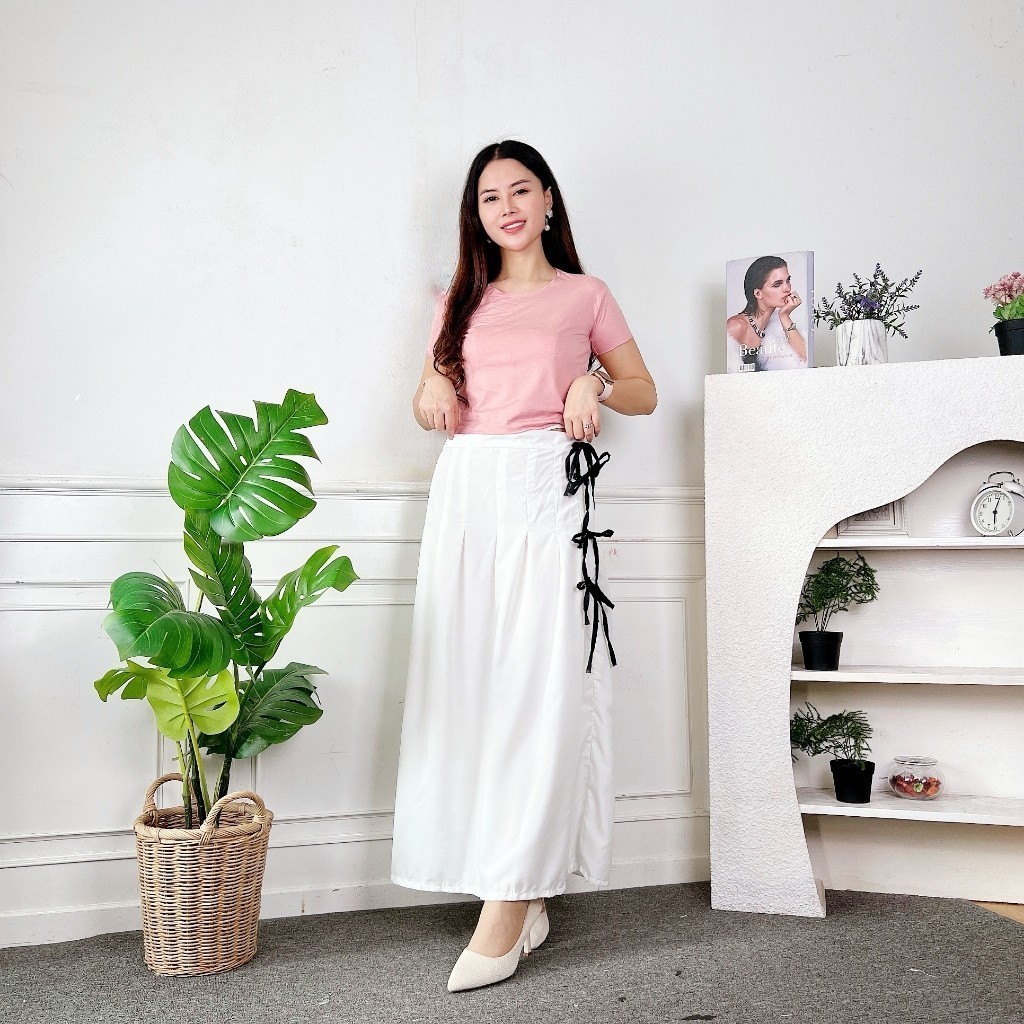 PREKTUS - ZEC ROK MAXI PITA COQUETTE WANITA SASA / Bow Skirt / Pakaian Bawahan Rok Maxy Wanita / OOT