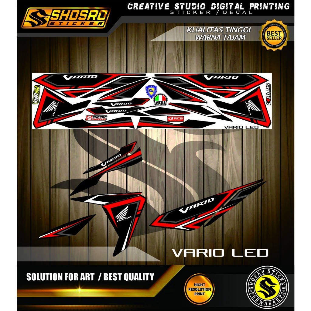 STIKER/ STRIPING VARIASI HONDA VARIO 125 & 150 LED TAHUN 2015 2016 2017 MOTIF VARIASI SIMPLE POLET H