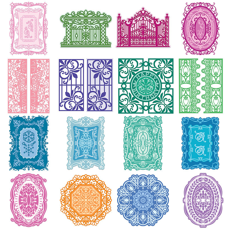 

2022 New Lace Shadow Layered Metal Cutting Dies Scrapbooking For Making Background Card Garden Door Supplies Pattern No Stamps