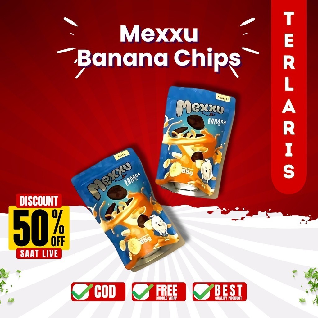 

MEXXU BANANA CHIPS ǀ KERIPIK PISANG Bumbu Tebal Renyah ǀ coklat keju Original Tiramisu
