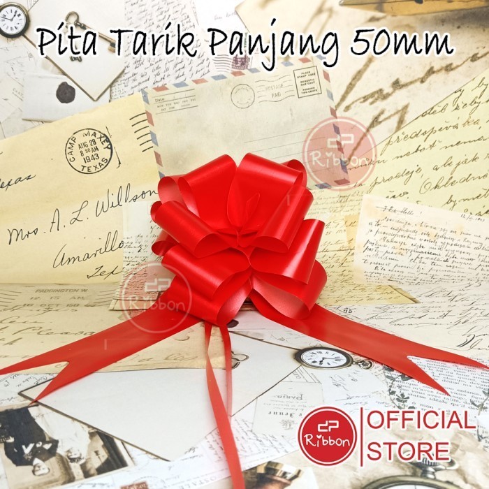 

New Pita Tarik Panjang 50mm Serut Parcel Kado 50 mm Dekorasi Hantaran hiasan souvenir