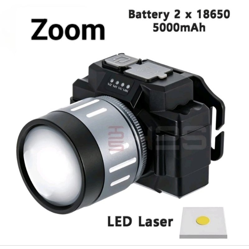 BA56TE Senter Zoom 100 Watt Teleskop Led Fokus - Senter Kepala Zoom Maxpower