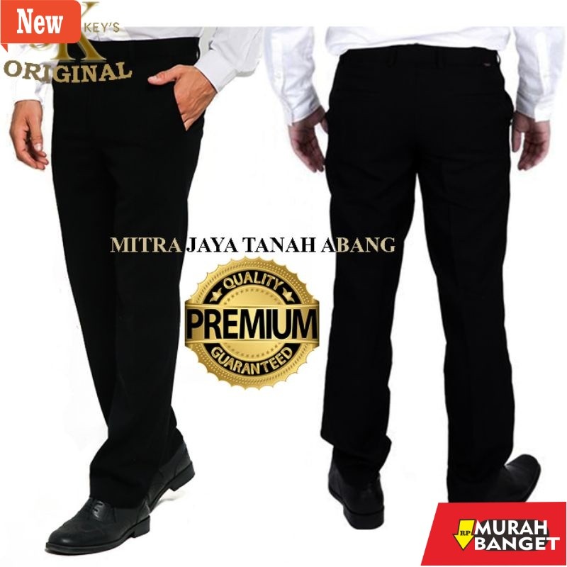 Celana panjang pria yg terviral- CELANA SIZE 27-32 FORMAL STANDARD SUPER TEBAL PREMIUM 100% MERK JK/
