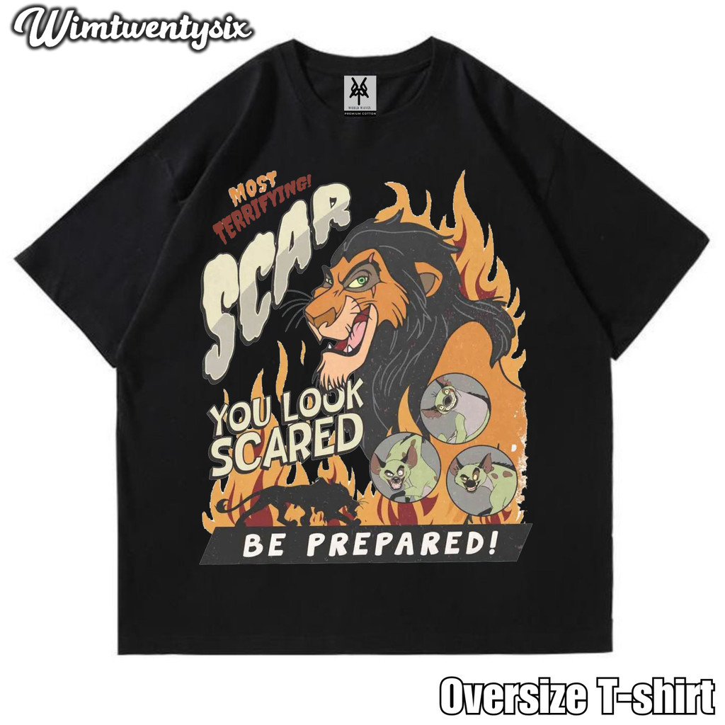 KAOS OVERSIZE | VINTAGE | T-SHIRT OVERSIZE | KAOS THE LION KING SCAR YOU LOOK SCARED