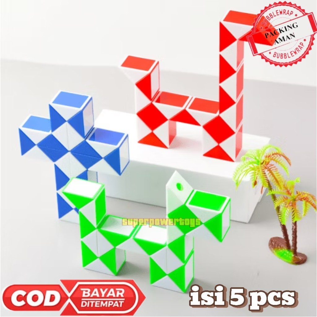 ( BISA COD ) Rubik ular Magic Ruler Snake Puzzle Cube Mainan Montesori Edukasi Rubik Ular Blok