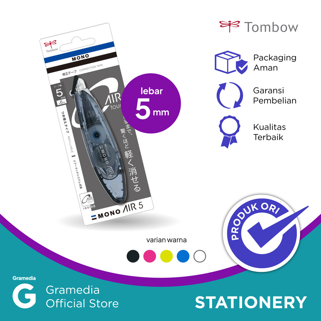 

Tombow Mono Air Refillable Pen Style 5Mm X 6M Black