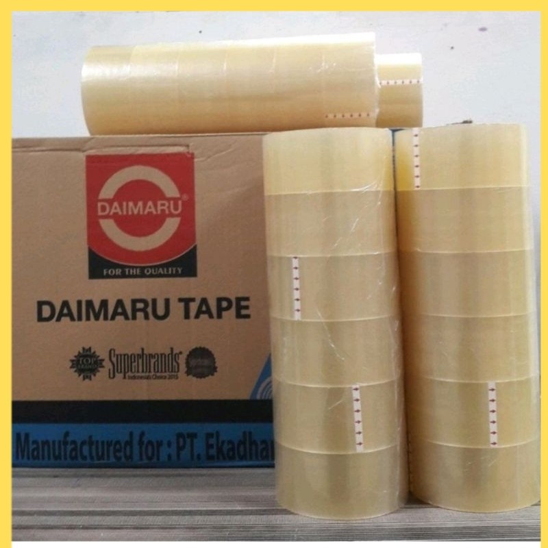 

Promoo.. 1 dus isi 72 pics Lakban Daimaru tebal OPP tape super Murah ready Bening / coklat Original Asli