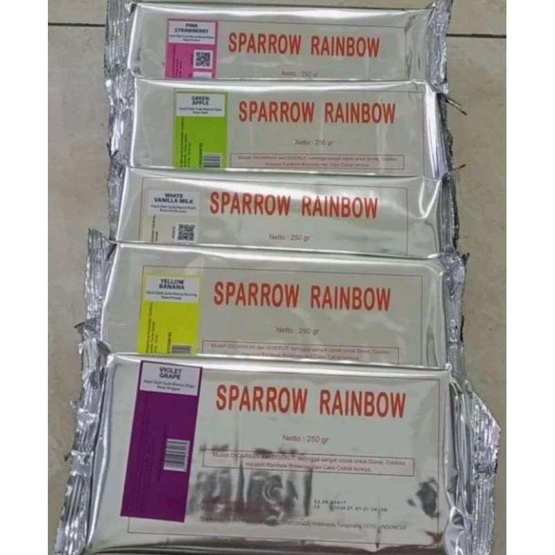 

Coklat batangan warna warni sparrow 250gr