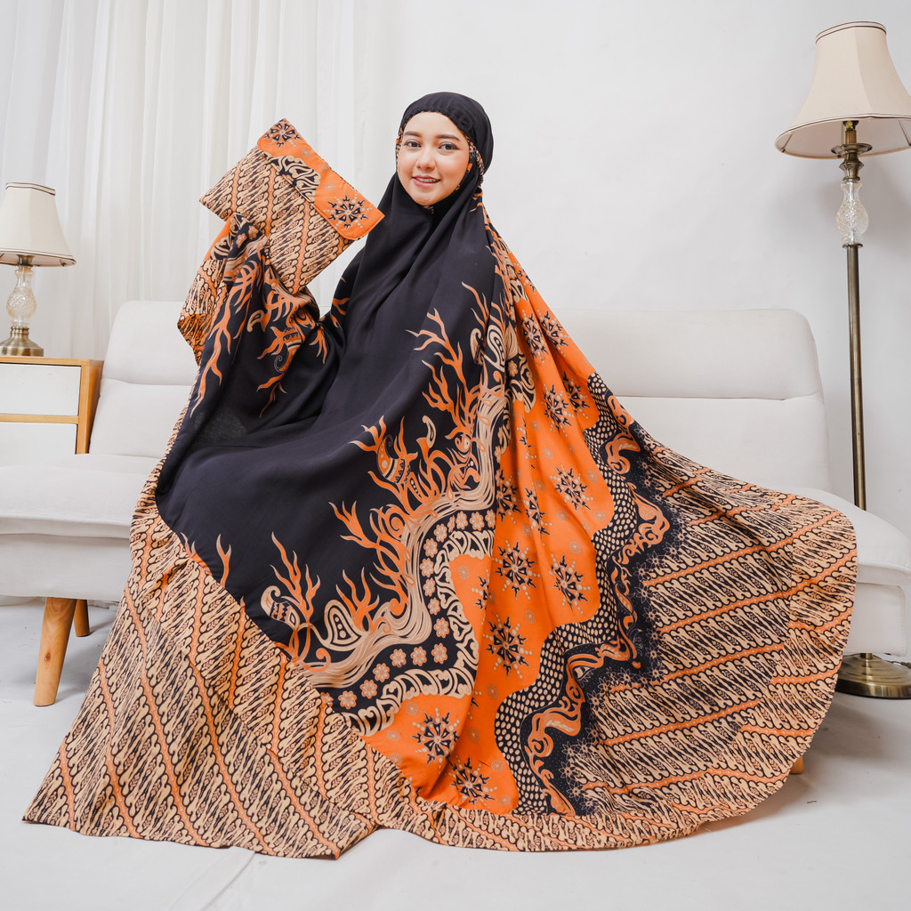 Mukena Rayon Premium Jumbo Dewasa Adem Motif Batik Pola