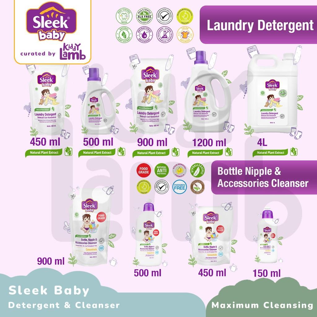 Sleek Bottle Nipple & Accessories Cleanser / Sabun Cuci Piring Alat Makan Botol Empeng Gelas Sendok 