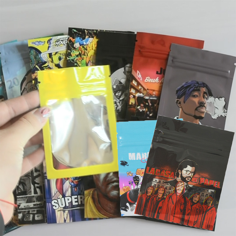 

7x10cm Smell Proof Aluminum Foil Zip Lock Mylar Bags Clear Window Candy Powder Food Plastic Package Bag Small Flat Pouches