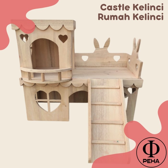Castle Kelinci Rumah Kelinci kayu Jati Kandang Kelinci Rumah Kelinci Gunea Pig Chinchilla