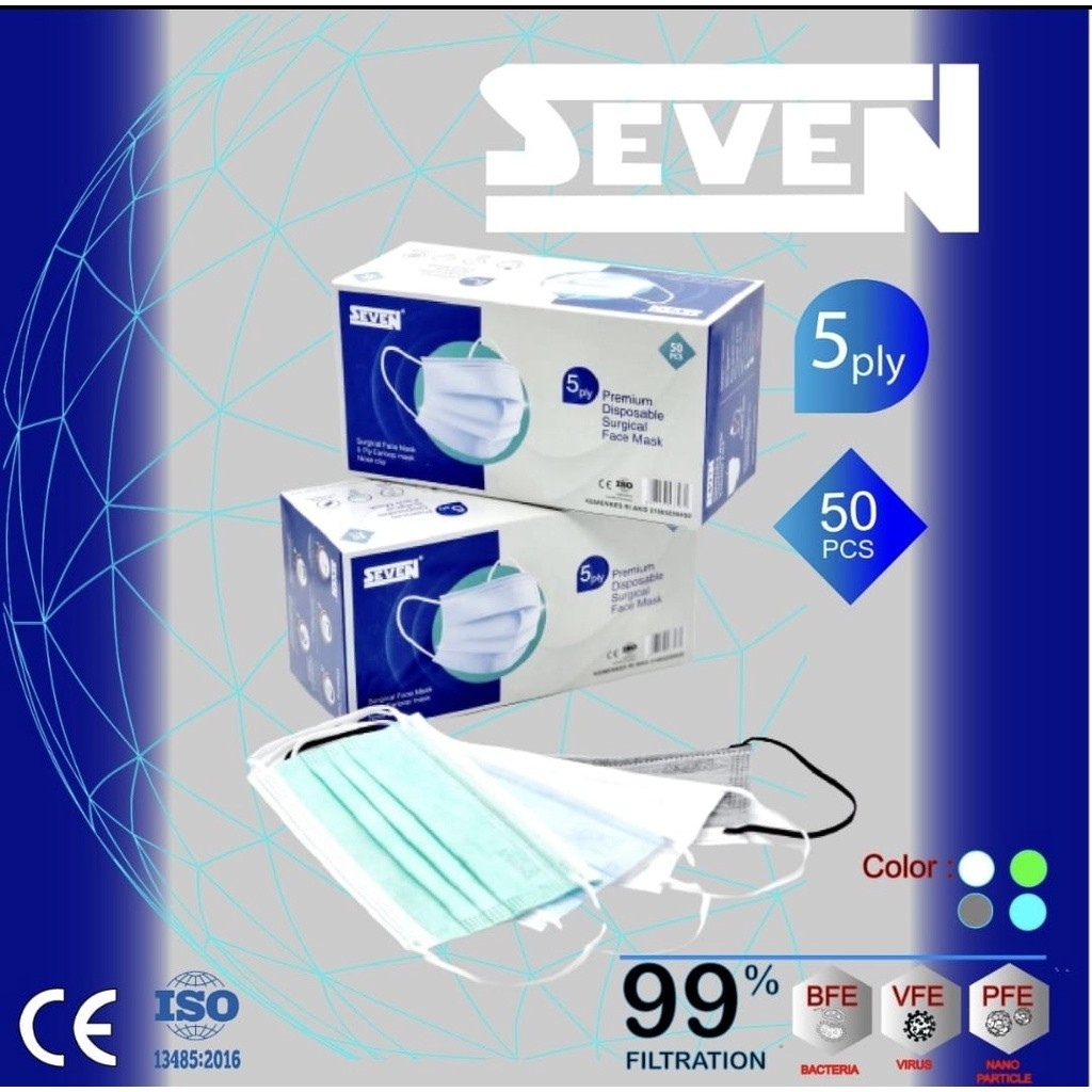Fregi Masker Seven/masker medis 5ply/masker medical 5 ply / kemenkes