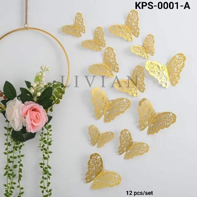 

lv GR-KPS-0001 Cake topper hiasan kue kupu kupu butterfly pink ungu biru - KPS-0001-H-2 KT