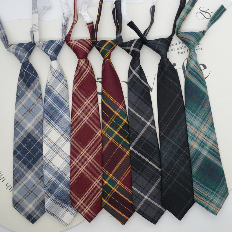 ABESTONE Dasi Kotak-kotak JK Dasi Wanita Gaya Korea Aksesoris Seragam Aksesori Seragam Sekolah Pende