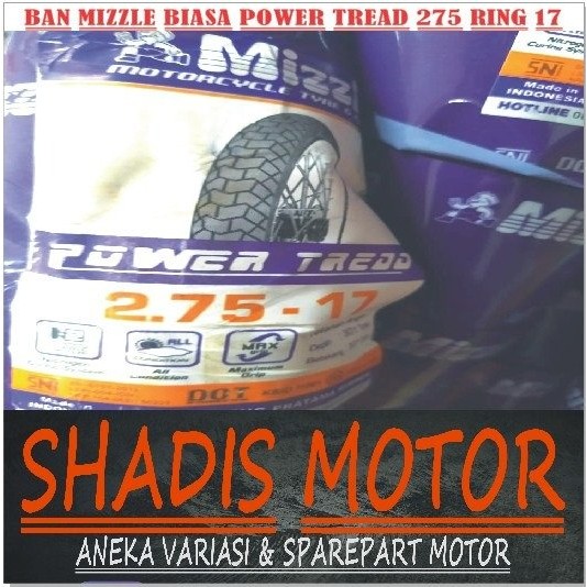 Ban Motor Merk Mizzle Biasa Tipe Power Tread Ukuran 275 Ring 17 Bukan Ban Tubeless