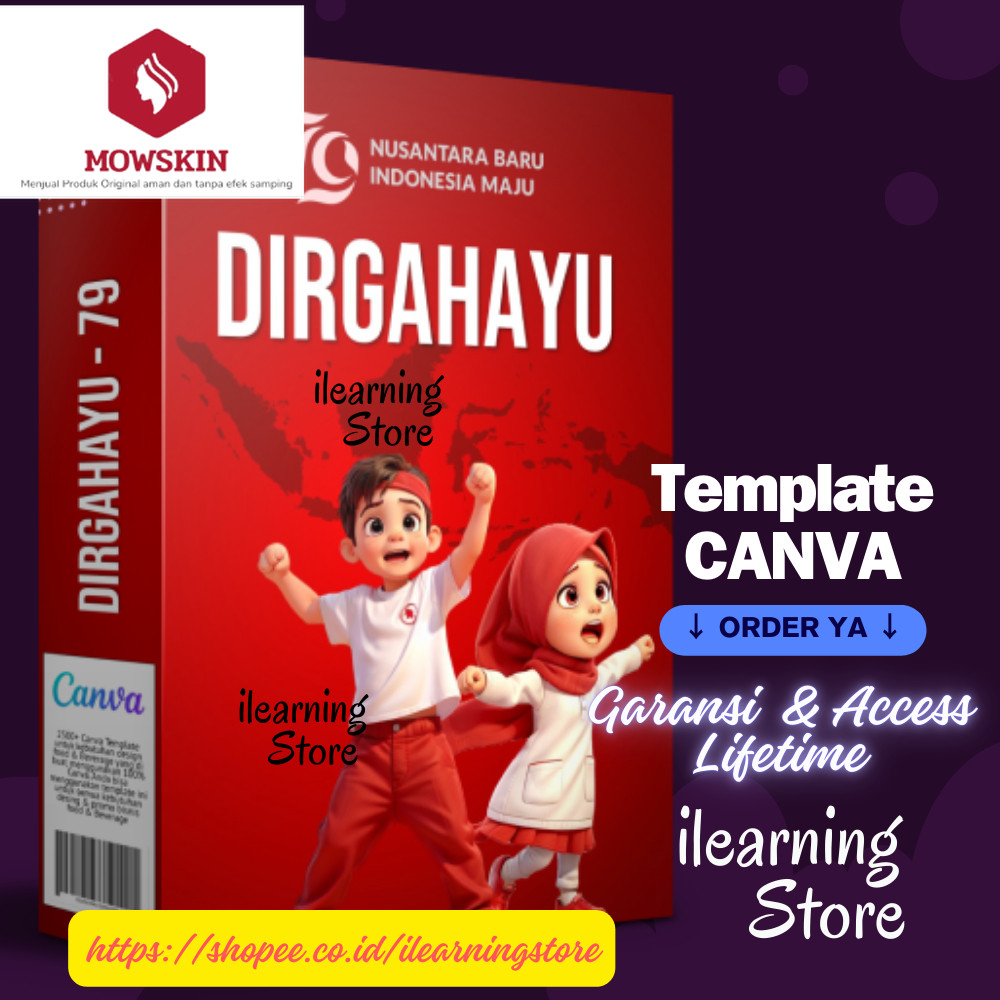 [CANVA 08] Template CANVA DIRGAHAYU KEMERDEKAAN HUT RI 79 (2024) + BONUS PPT TEMA KEMERDEKAAN