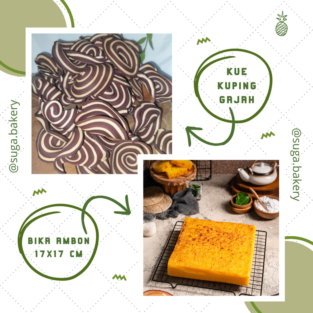 

SATU PAKET Kue Bika Ambon + KUPING GAJAH Kue Basah Lebaran Imlek Hajatan Selamatan Tradisional Jajanan Pasar