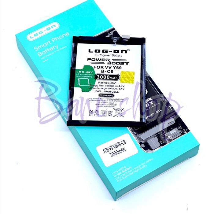 BATERE BATERAI LOG ON VIVO Y69 / B-C8 / BC8 POWER BOOST DOUBLE POWER BATRE