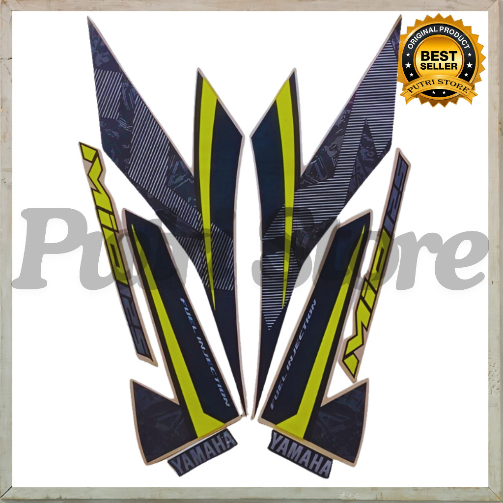 Stiker Striping Mio M3 2018 Hitam Kuning List Stiker Mio M3 2018 Striping Standar Mio M3 2018