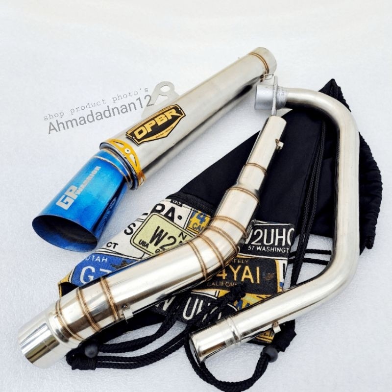 Knalpot Racing opbr daeng inlet50mm untuk motor supra jupiter mx jupiter z sonic mx king Fu dll
