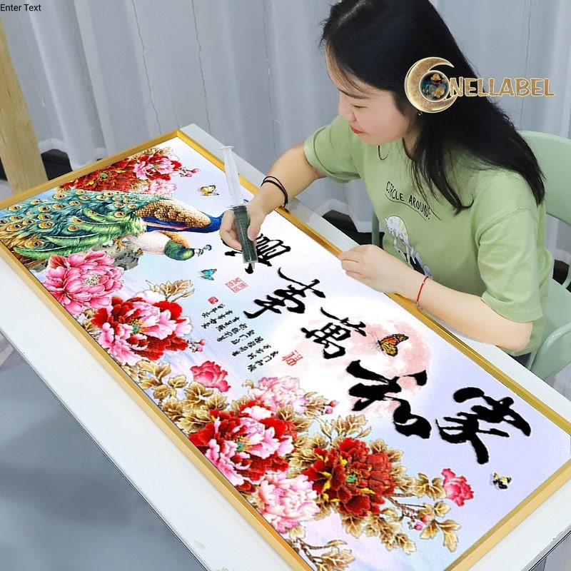 [Conellabel] Lukisan Berlian Merak diamond Painting DIY Merak Pemandangan