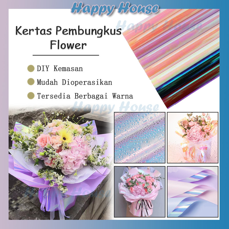 

Flower Wrapping Paper Cellophane Rainbow Kertas Buket Bunga Kertas Pembungkus