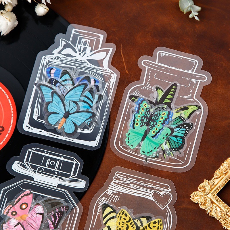 

VT - (20pcs) Stiker Estetik DIY Design Waterproof Bottle Masson Jar Transparan STK2000