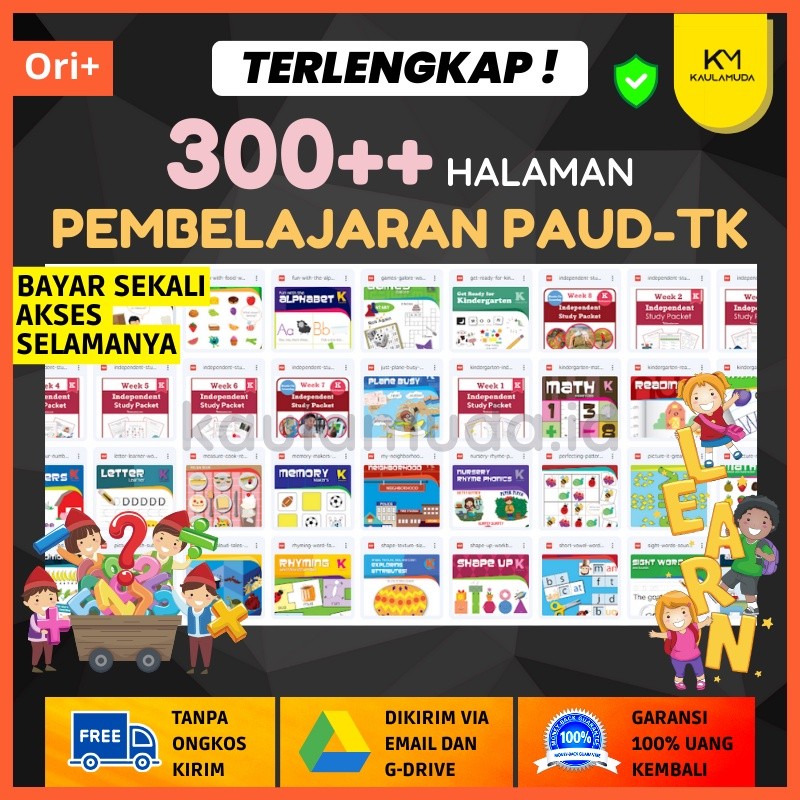 Alat Tulis Anak / PAKET PEMBELAJARAN ANAK PAUD TK Buku Edukasi Anak Worksheet Workbook Lembar Ebook 