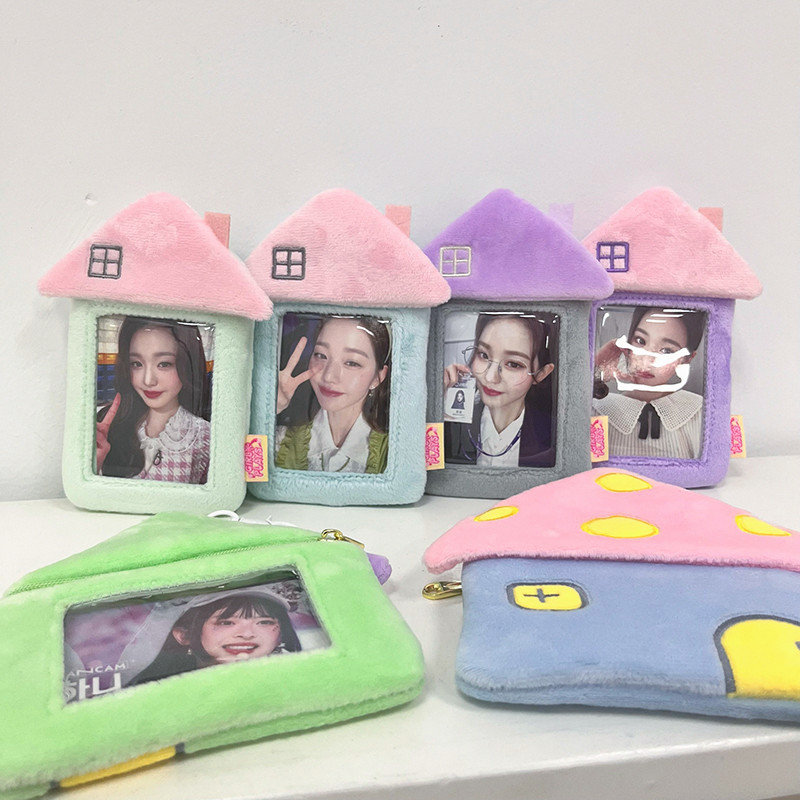 

Kawaii Plush Kpop Holder Idol/Postcards Storage Card Bag Sleeve Protective Case Student ID Card Cover Desk Accessories