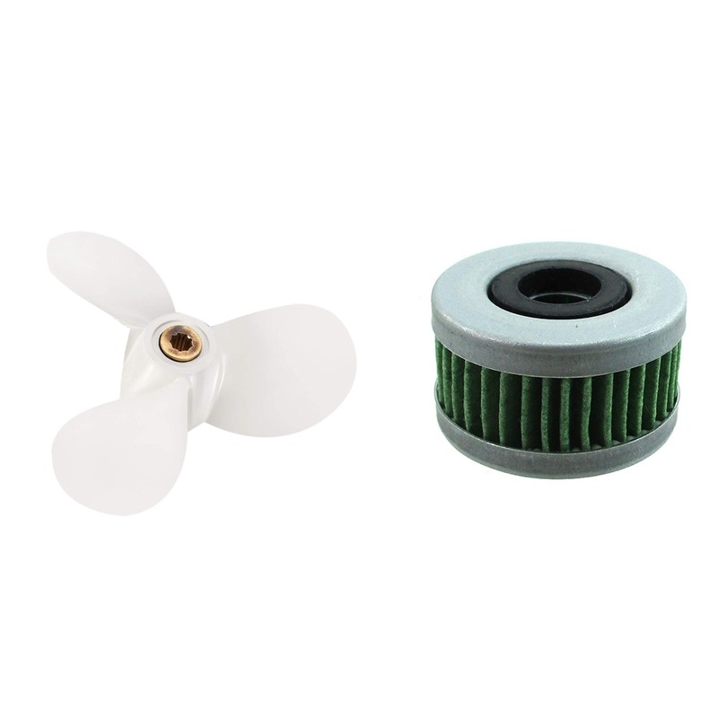 1 Pcs Aluminium Propellers Outboard Boat Motors Marine Propeller & 1 Pcs Outboard Fuel Filter