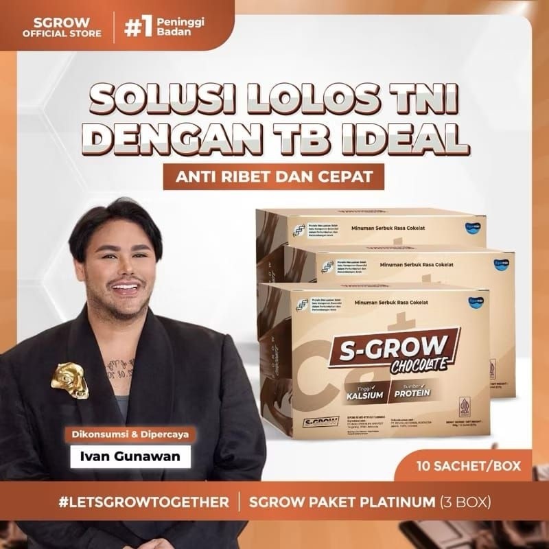 

PROMO S-GROW CHOCOLATE 1 BOX - Peninggi Badan Terbaik Cocok Untuk Remaja Dan Dewasa